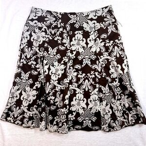 Apt. 9 12 Midi Skirt Brown Floral A-Line‎ Cottagecore Summer Y2K Paisley Garden